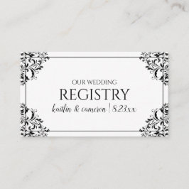 Cartões de Registro de Casamento - Nadine - Preto