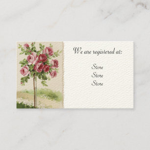 Cartões de registro de casamento Vintage Rosa