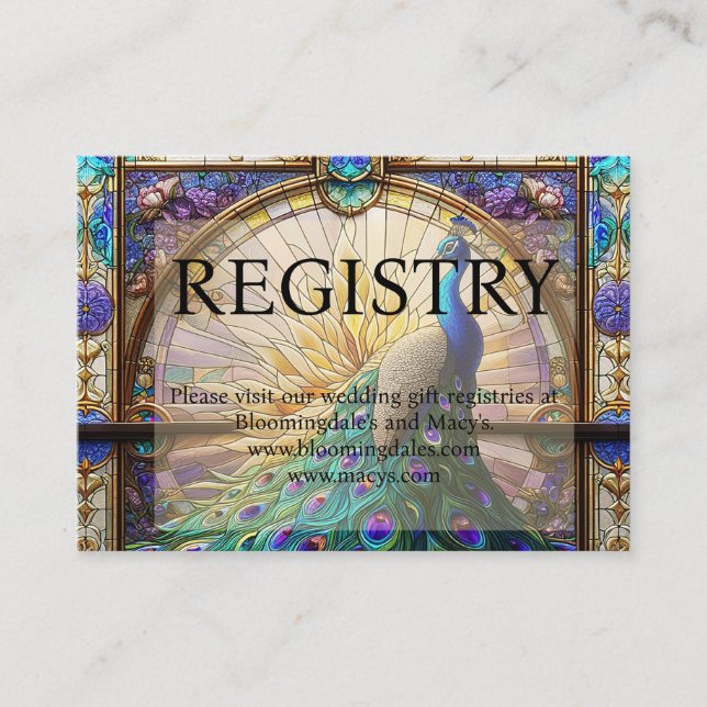 Cartões de Registro de Presentes de Casamento de P (Frente)