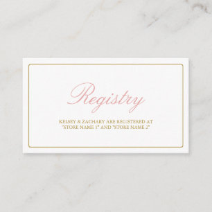 Cartões de Registro Lovely Arrows / Blush & Gold