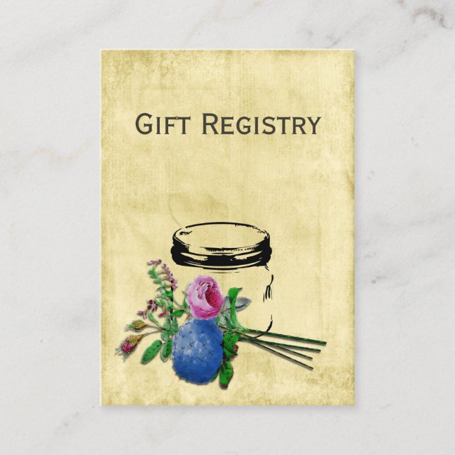 cartões de registro rústicos mason jar Gift (Frente)