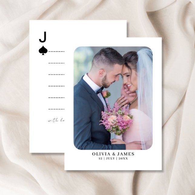 Cartões de Reprodução de Livros de Convidado Perso (Custom Guest Book Playing Cards, Wedding Enclosure Card)