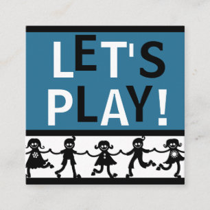 Cartões de Reprodução para Crianças Azul, Branco e