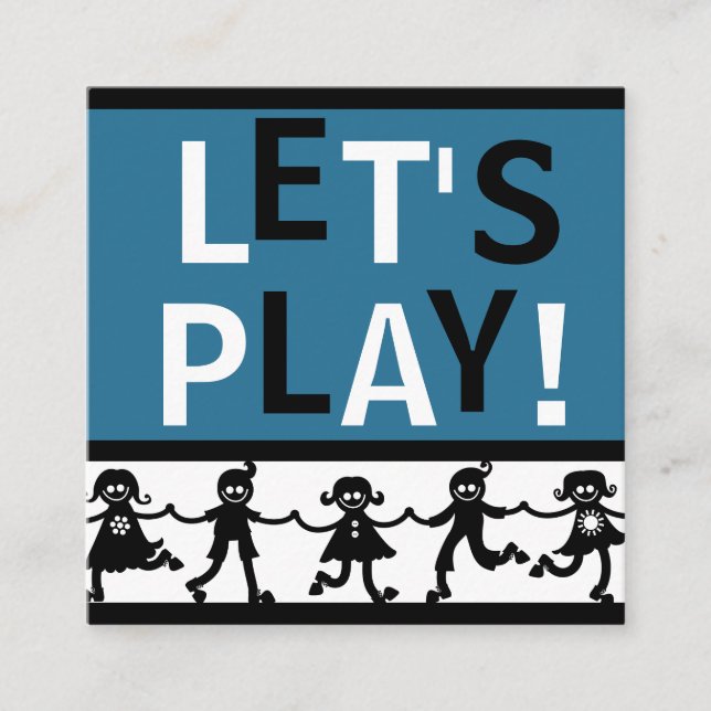 Cartões de Reprodução para Crianças Azul, Branco e (Frente)