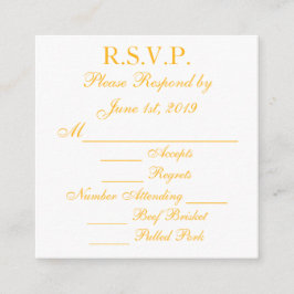 Cartões de resposta Baylor Gold e White RSVP
