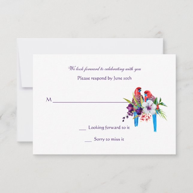 Cartões de Resposta de Aves Tropicais (Frente)