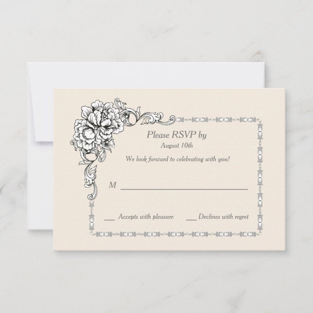 Cartões de resposta de beleza barroca (Frente)