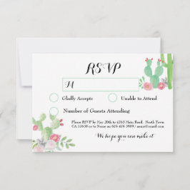 Cartões de Resposta de Cactus RSVP Casamento Fiest