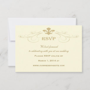 Cartões de Resposta de Casamento Champagne Gold Fl