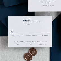 Cartões de Resposta de Casamento Clássico Elegante
