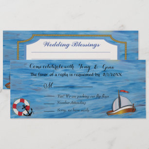 Cartões de Resposta de Casamento com Aquarela de B