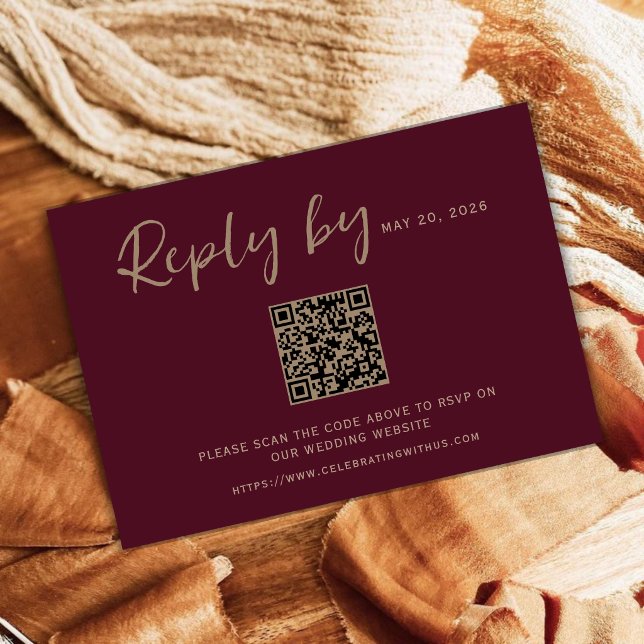 Cartões de Resposta de Casamento com Código QR Bur (Criador carregado)