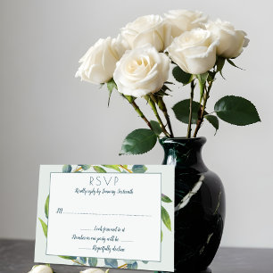 Cartões de Resposta de Casamento com Folhas de Euc