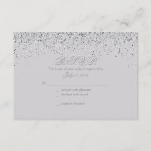 Cartões de Resposta de Casamento com Glitter de Pr