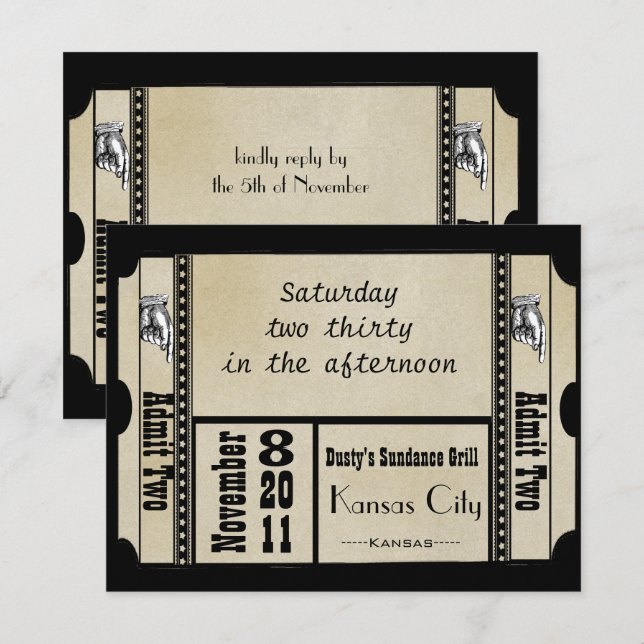 Cartões de Resposta de Casamento com Textura Funky (Frente/Verso)