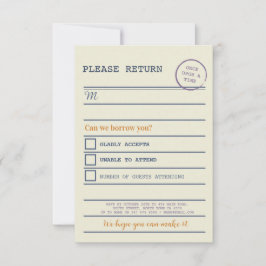 Cartões de Resposta de Casamento da Biblioteca