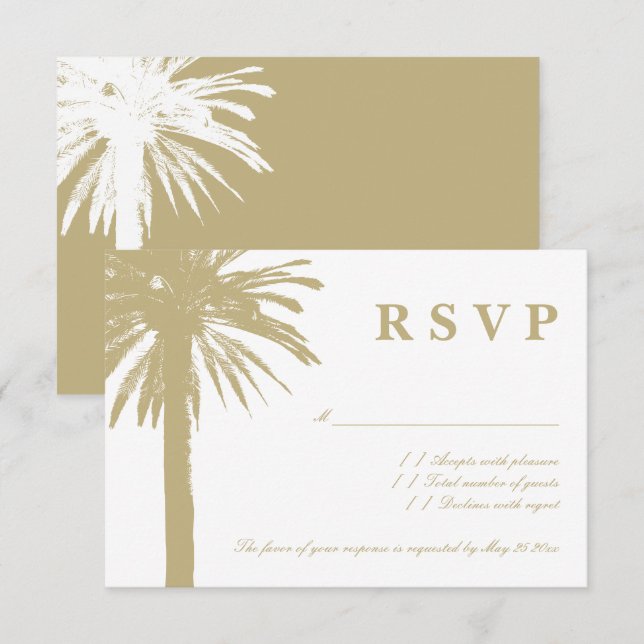 Cartões de resposta de casamento da RSVP Beach (Frente/Verso)