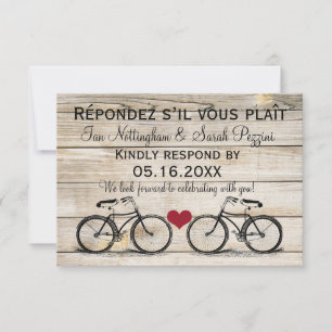 Cartões de Resposta de Casamento de Bicicleta Vint