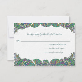 Cartões de Resposta de Casamento de Colores Paisle