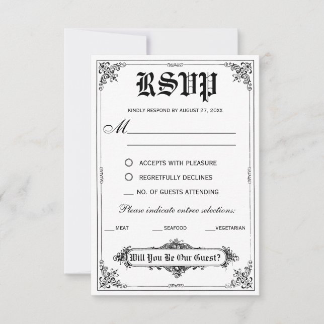 Cartões de Resposta de Casamento de Conto de Fadas (Frente)