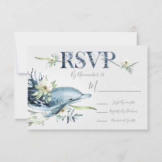 Cartões de resposta de Casamento de Golfinhos no O (Frente)