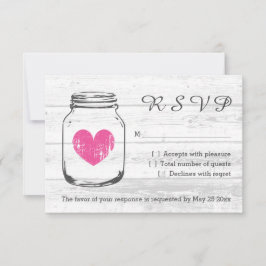 Cartões de resposta de casamento de mason jar RSVP