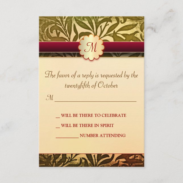 cartões de resposta de casamento de outono (Frente)