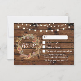 Cartões de Resposta de Casamento de Outono RSVP Lu