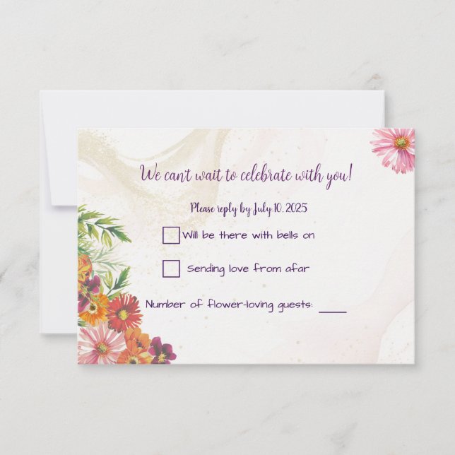 Cartões de Resposta de Casamento de Primavera com  (Frente)