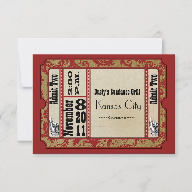 Cartões de Resposta de Casamento de Showbill Red (Frente)