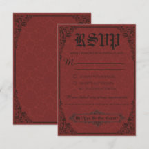 Cartões de Resposta de Casamento em Damasco Gótico