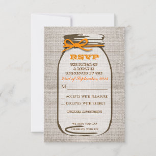 Cartões de resposta de casamento em jarra de pedra