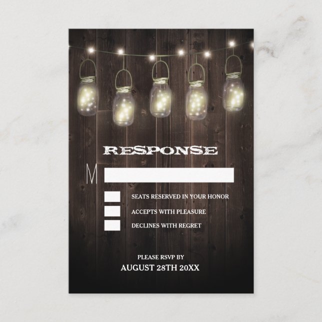 Cartões de Resposta de Casamento em Jarros de Pedr (Frente)