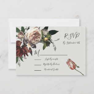 Cartões de resposta de Casamento Floral de Rembra