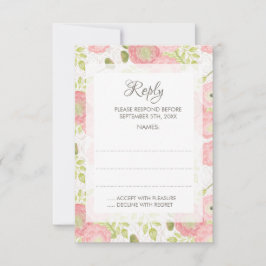 Cartões de Resposta de Casamento Floral Ranunculus