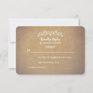 Cartões de Resposta de Casamento Floral Rústico Vi