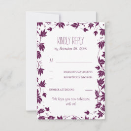 Cartões de Resposta de Casamento Folhas do Jardim 
