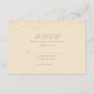 Cartões de Resposta de Casamento Glitter de Champa