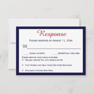 Cartões de Resposta de Casamento Lagosta Azul Nava