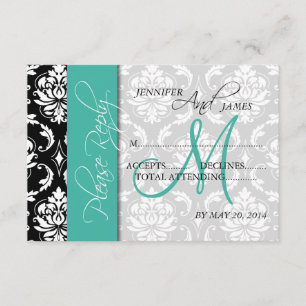 Cartões de Resposta de Casamento Monograma Turques