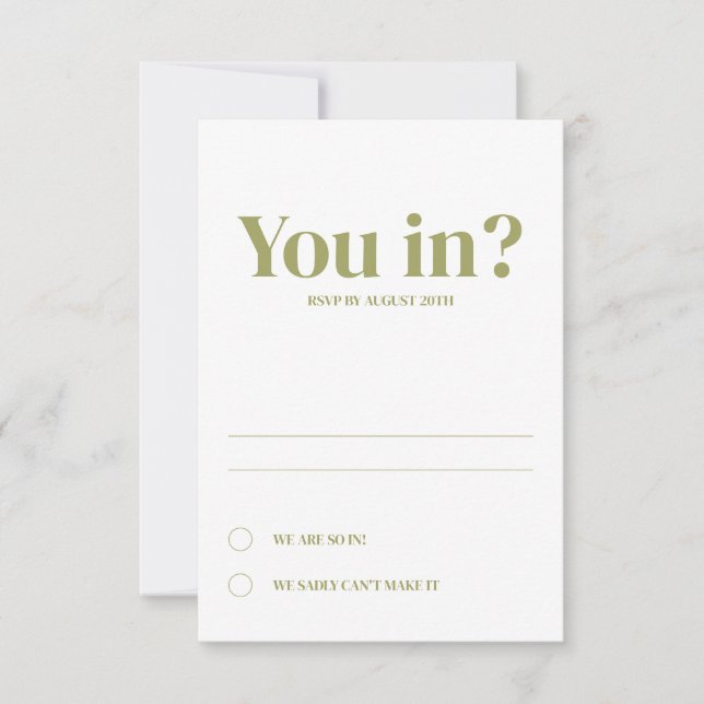 Cartões de Resposta de Casamento Oval Mínimo (Frente)