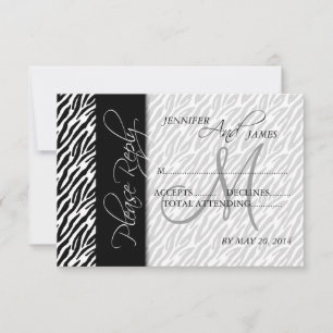Cartões de Resposta de Casamento Padrão de Zebra P