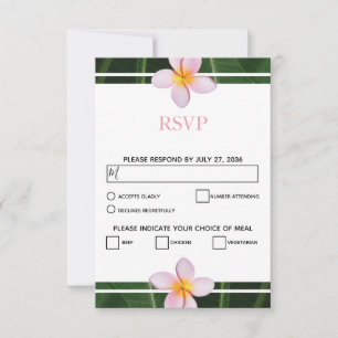 Cartões de Resposta de Casamento Plumeria Frangipa