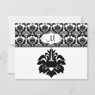 Cartões de Resposta de Casamento Preto e Branco Da