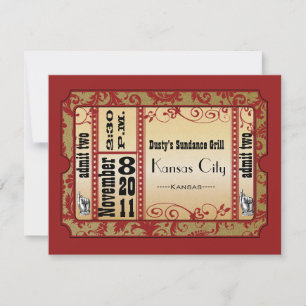 Cartões de Resposta de Casamento Red & Gold Showbi