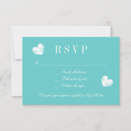Cartões de resposta de casamento RSVP azul-turques
