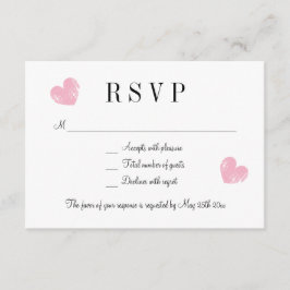 Cartões de resposta de casamento RSVP de coração r