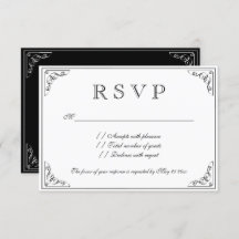 Cartões de resposta de casamento RSVP de elegância
