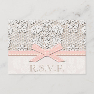 Cartões de resposta de casamento RSVP de rendas an