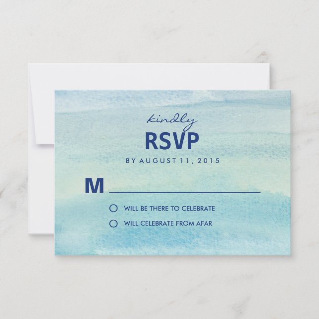 Cartões de Resposta de Casamento/RSVP do Oceano de (Frente)